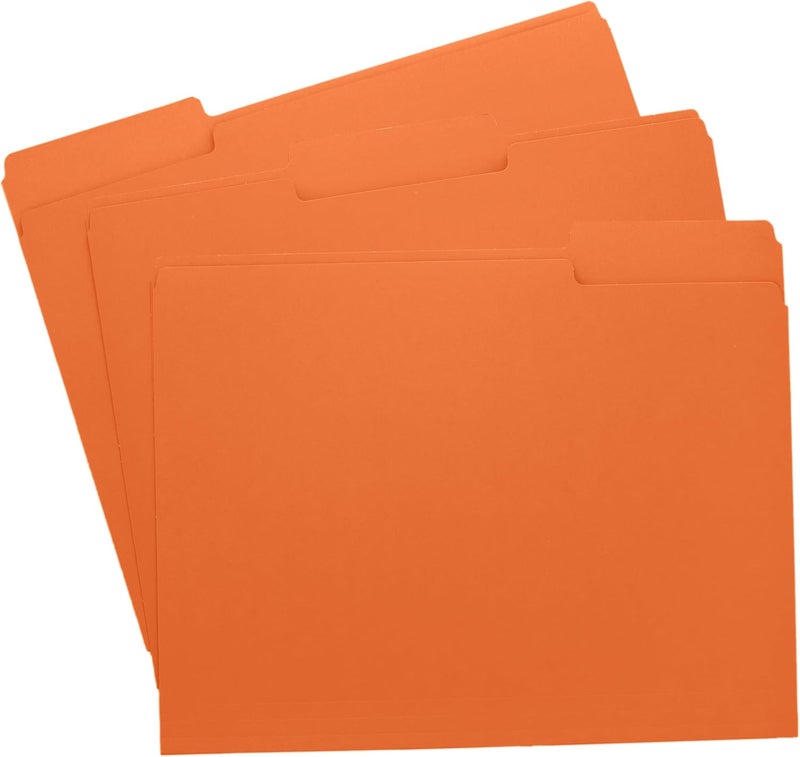 ACTIVITYYA Orange File Folders, 1/3-Cut Tabs, Letter Size, 12-Pack – Durable Office Filing Folders for Documents, Papers, and Organization - Image 1